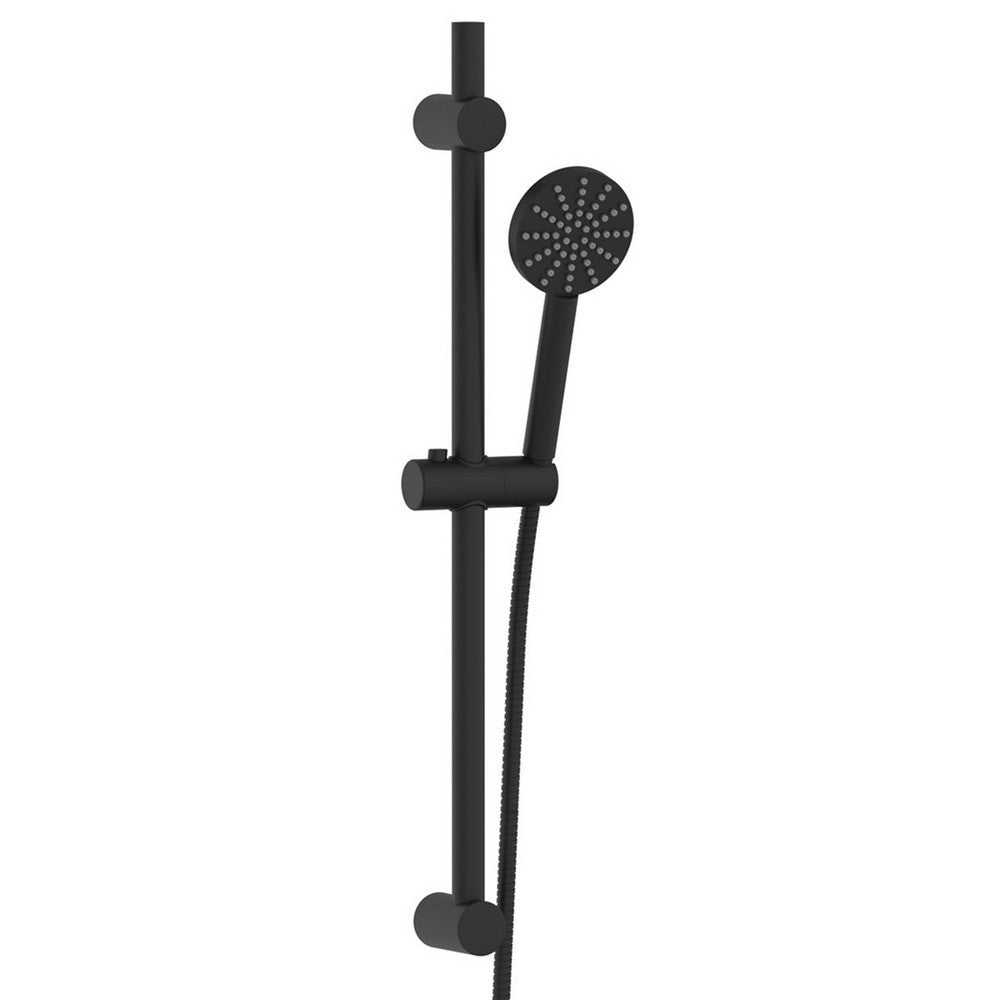 Scudo Exposed Shower Riser Rail in Matt Black