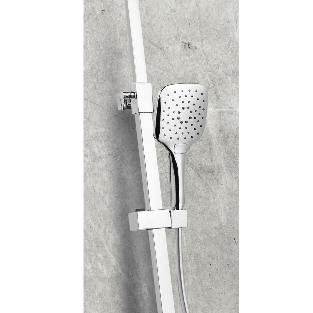 Scudo Helier Chrome Square Cool Touch Rigid Riser Shower Handset