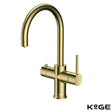 Scudo KoGE 3 in 1 Swan Spout Boiling Water Tap in Brushed Brass