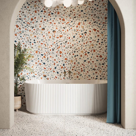 Scudo Labyrinth 1700 x 780mm Fluted Back to Wall Bath