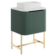 Scudo Linea Curve 600mm Wall Hung Vanity Unit and Frame in Reed Green