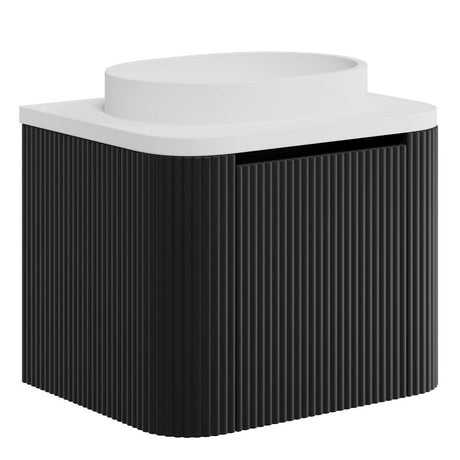 Scudo Linea Curve 600mm Wall Hung Vanity Unit in Matt Black