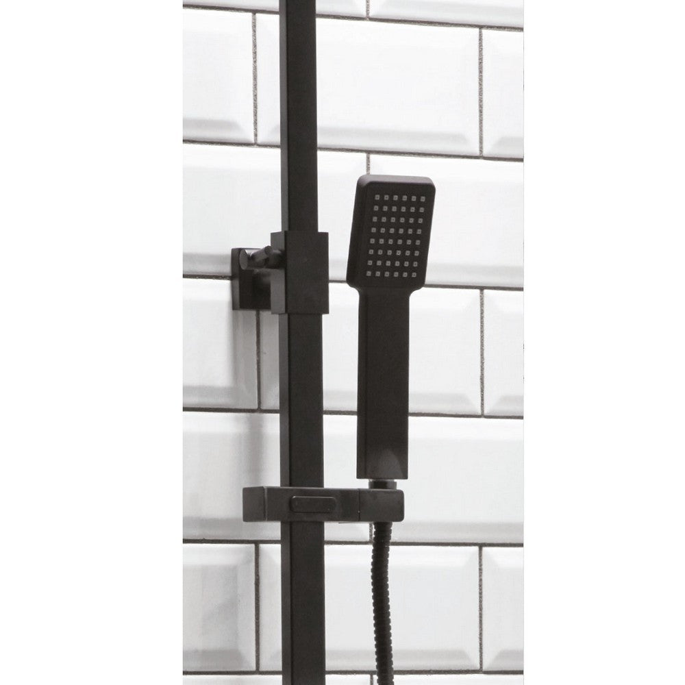 Scudo Lunar Square Black Rigid Riser Shower handset