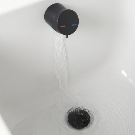 Scudo Matt Black Overflow Bath Filler with Waste Lifestyle