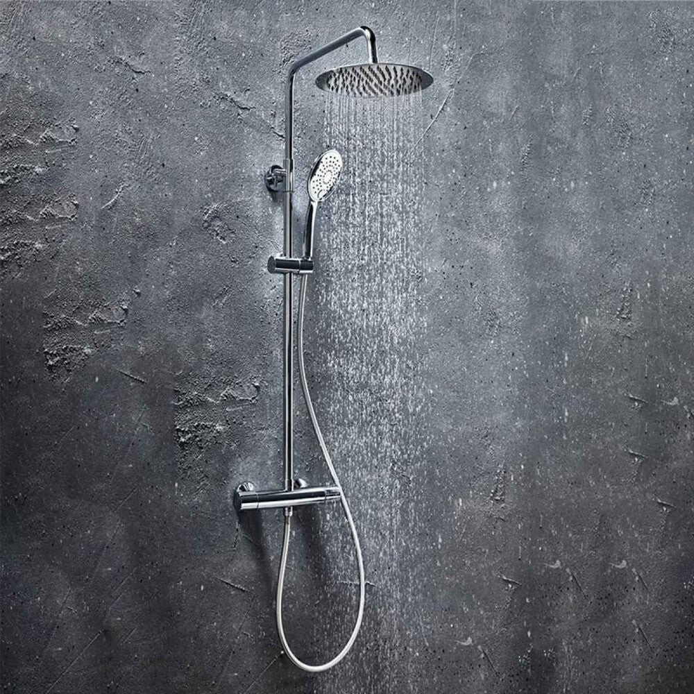 Scudo Messi Chrome Round Cool Touch Rigid Riser Shower