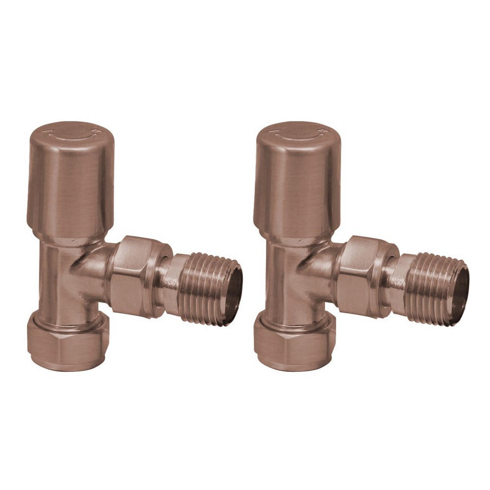 Scudo Modern Angled Brushed Bronze Radiator Valves