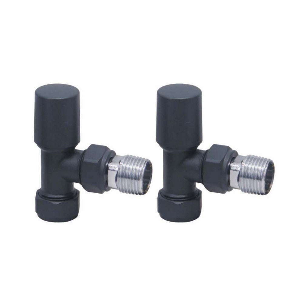 Scudo Modern Angled Carbon Anthracite Radiator Valve