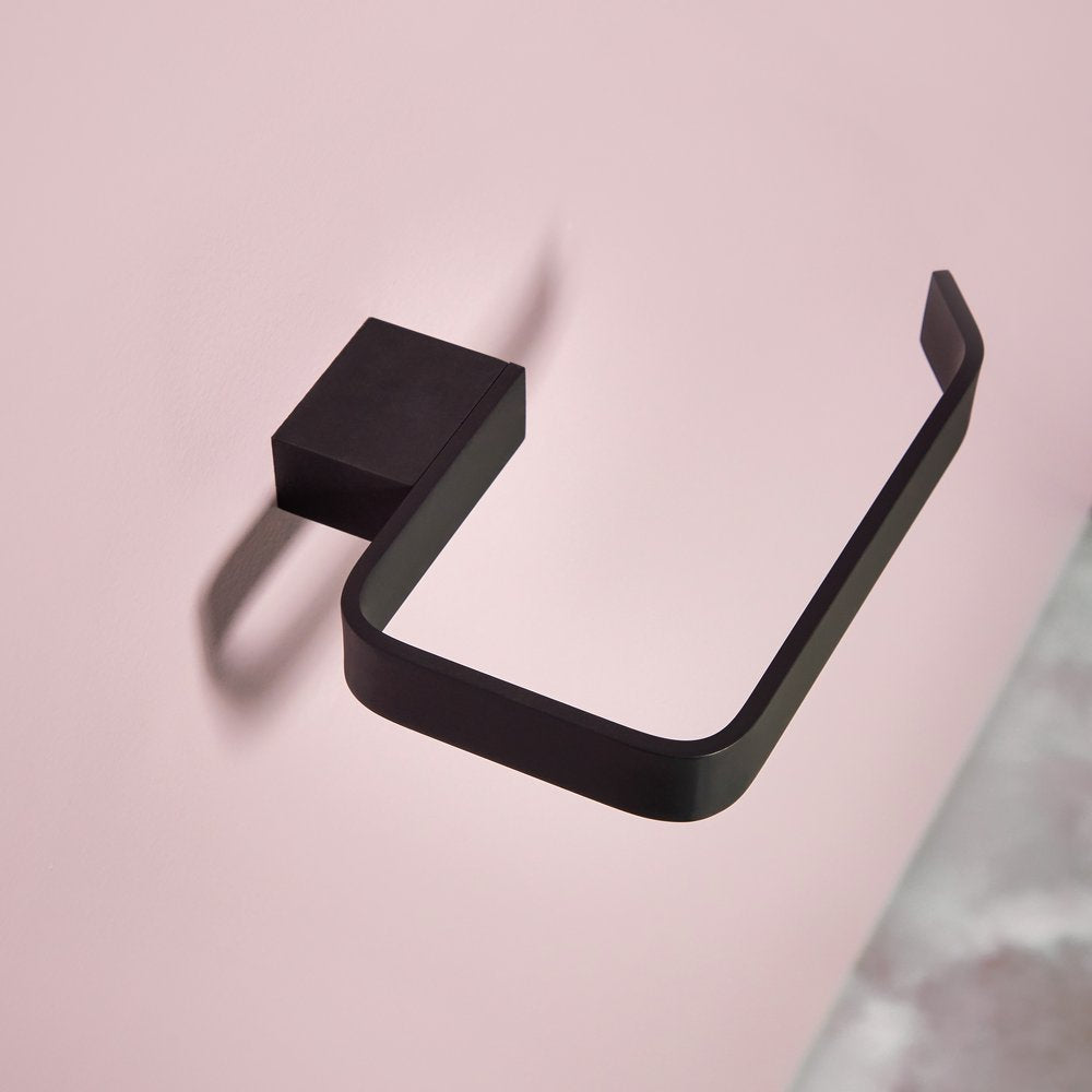 Scudo Mono Toilet Roll Holder Matt Black Lifestyle