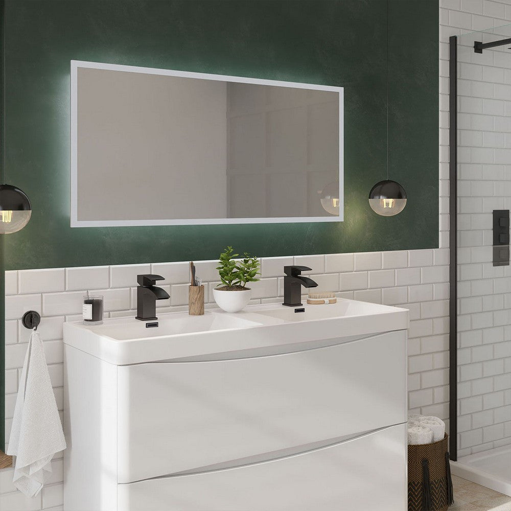 Scudo Mosca 600 x 1200mm LED Mirror with Demister Pad and Shaver Socket lifestyle