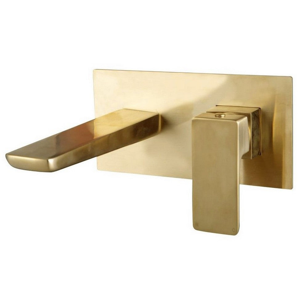 Scudo Muro Brushed Brass Wall Mounted Bath Mixer