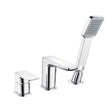 Scudo Muro Chrome Three Tap Hole Bath Mixer