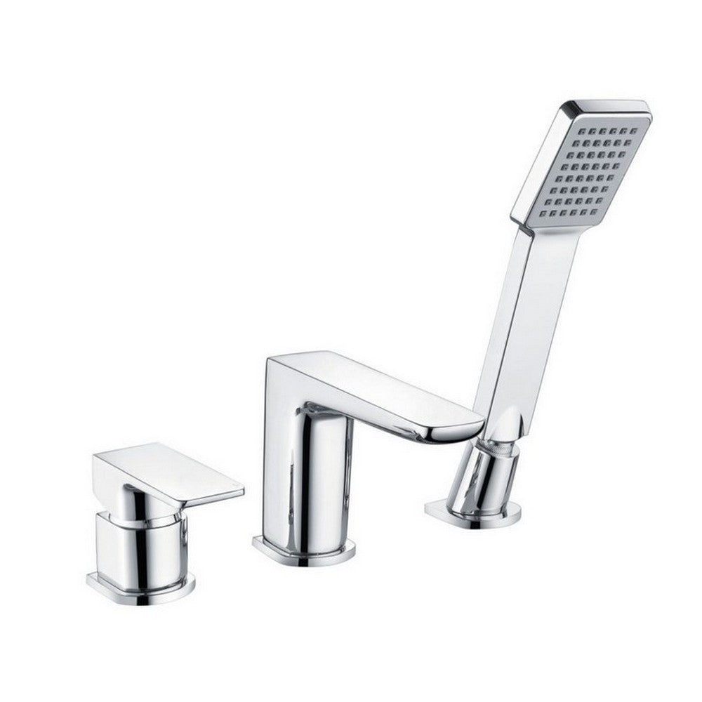 Scudo Muro Chrome Three Tap Hole Bath Mixer