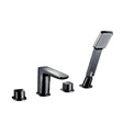 Scudo Muro Four Tap Hole Bath Mixer in Matt Black