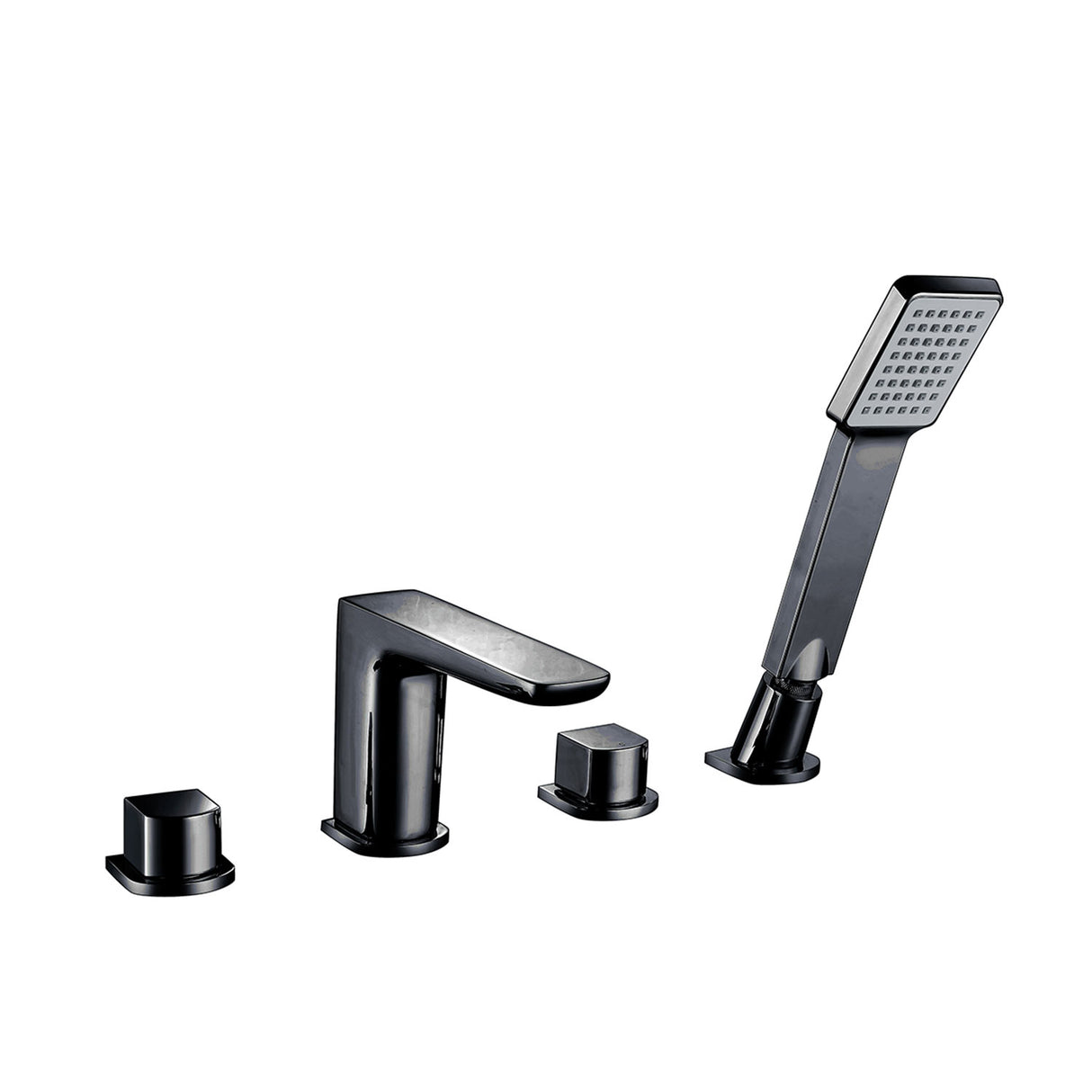 Scudo Muro Four Tap Hole Bath Mixer in Matt Black