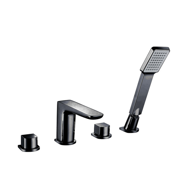 Scudo Muro Four Tap Hole Bath Mixer in Matt Black