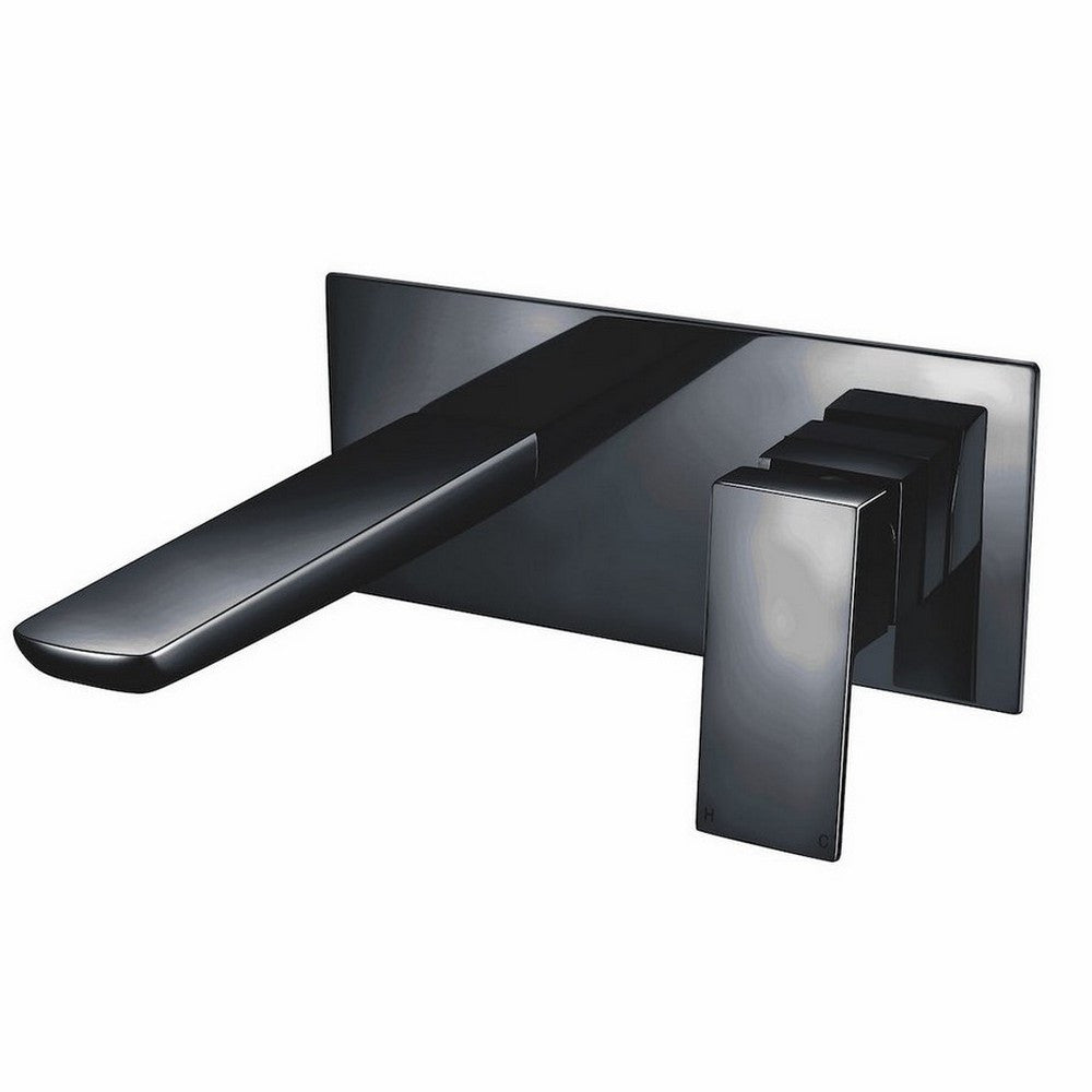 Scudo Muro Matt Black Wall Mounted Basin Mixer