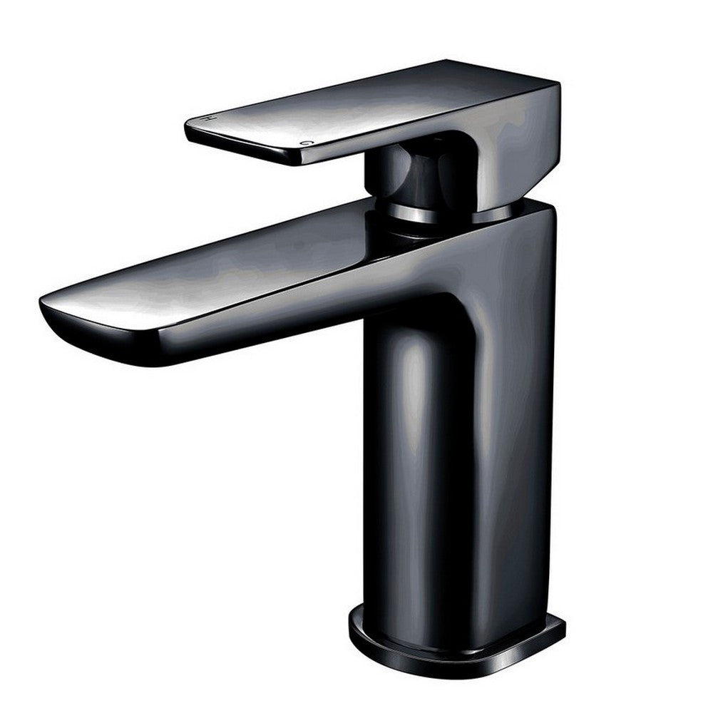 Scudo Muro Mono Matt Black Basin Mixer with Push Waste