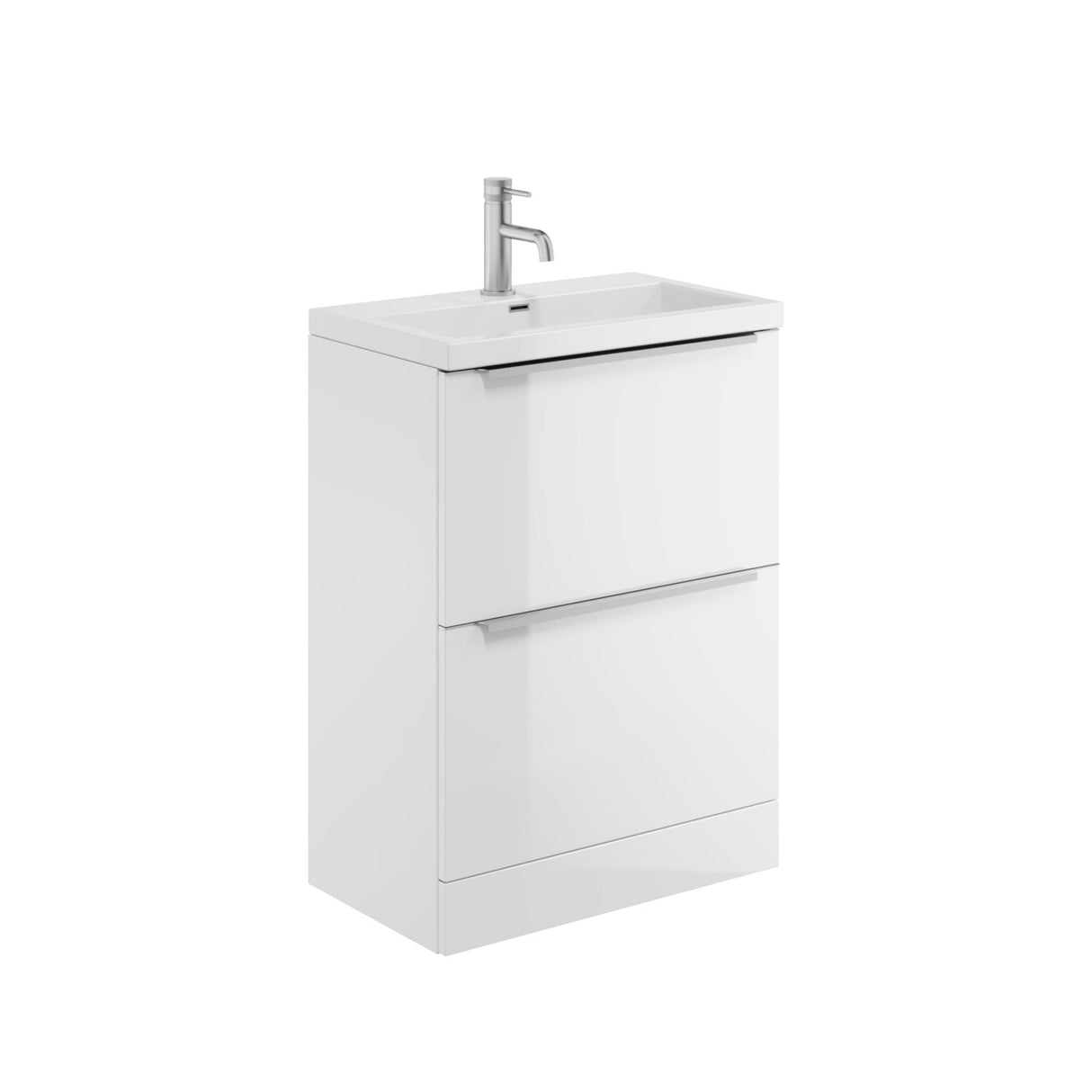 Scudo Muro Plus Floorstanding 600mm Vanity Unit with Basin in Gloss White
