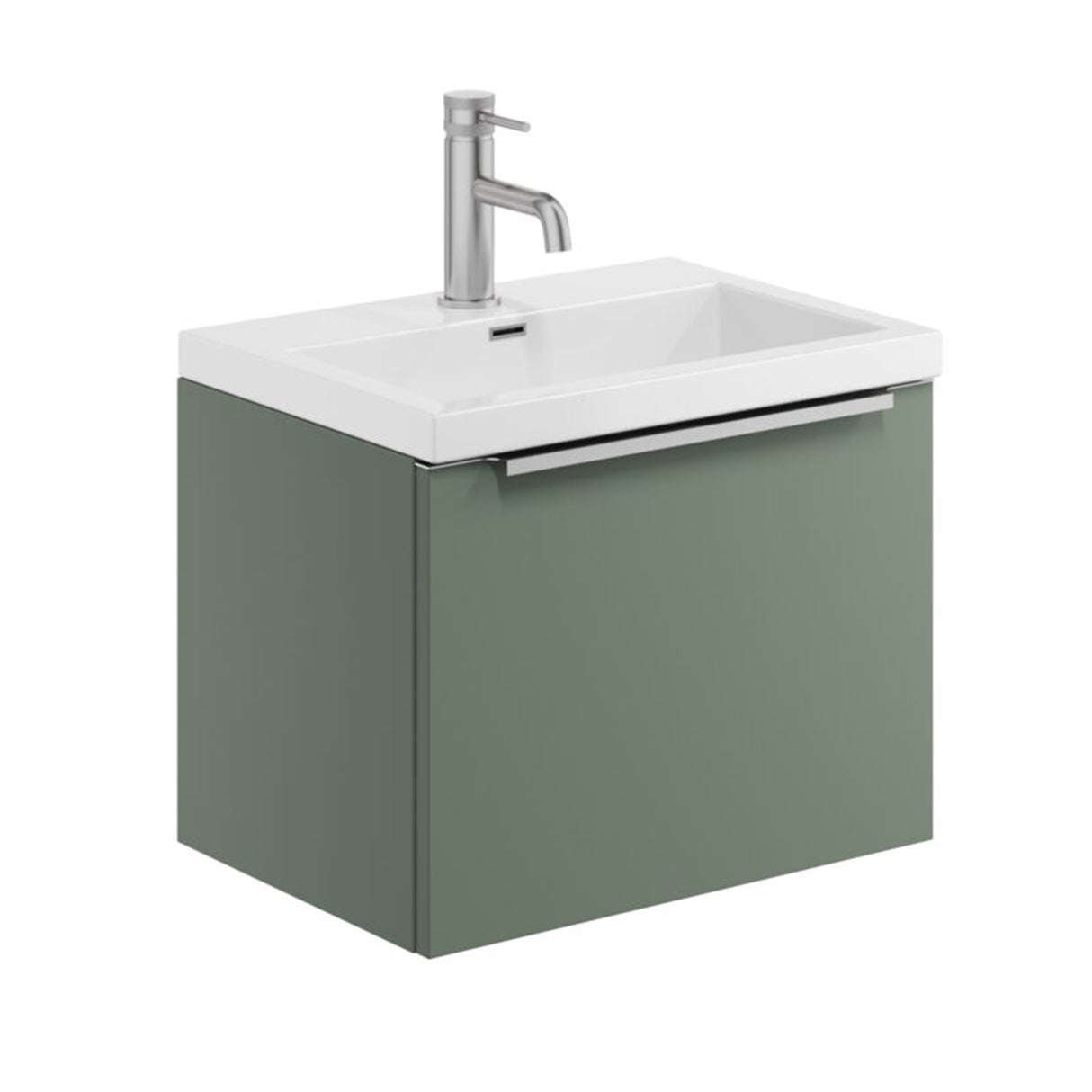Scudo Muro Plus Wall Hung 500mm in Reed Green Vanity Unit with Basin 1
