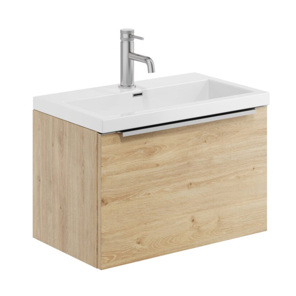 Scudo Muro Plus Wall Hung 600mm in Davos Oak Unit with Basin
