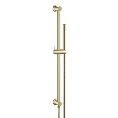 Scudo Riser Rail and Handset with Hose in Brushed Brass