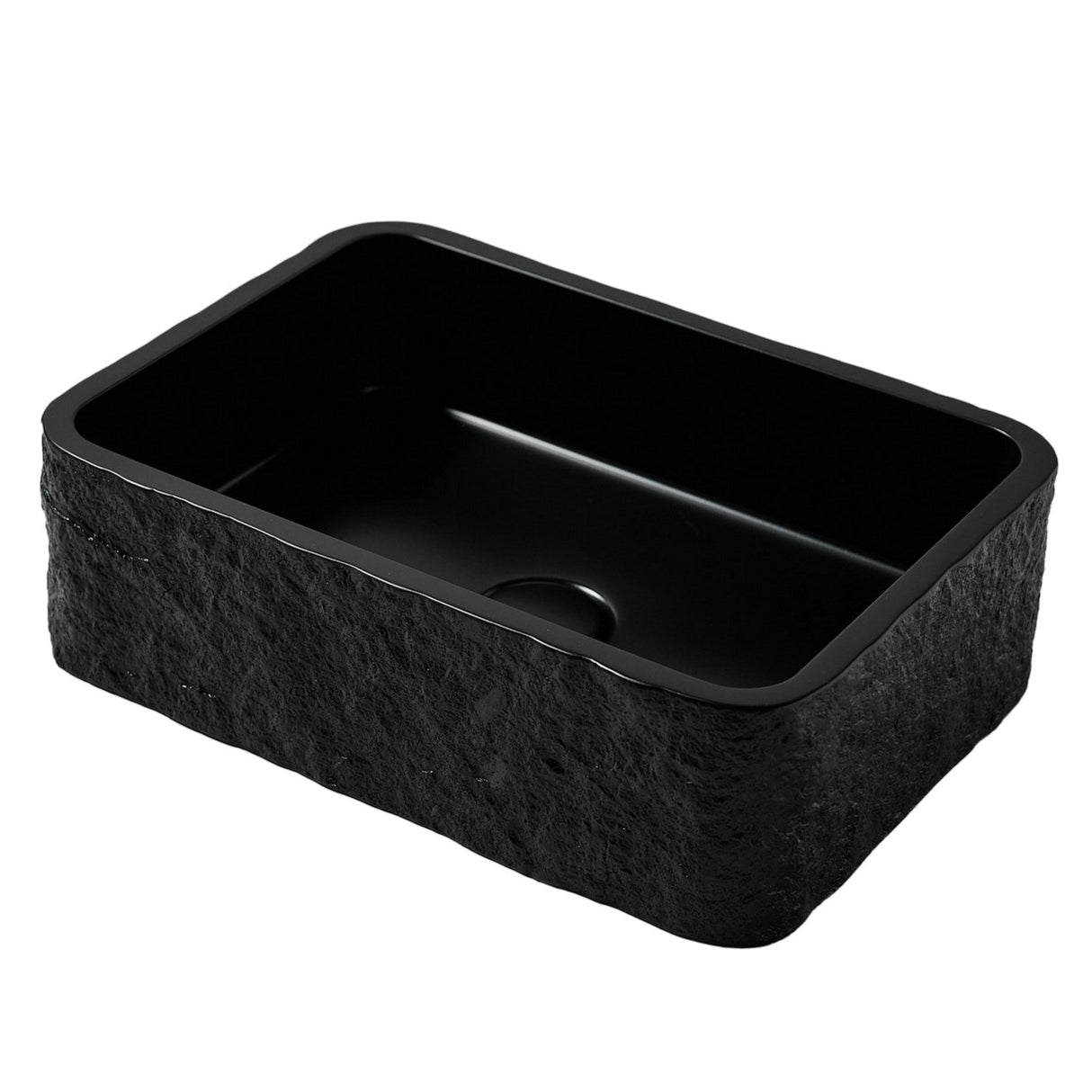 Scudo Rok Rectangular Countertop Basin in Black