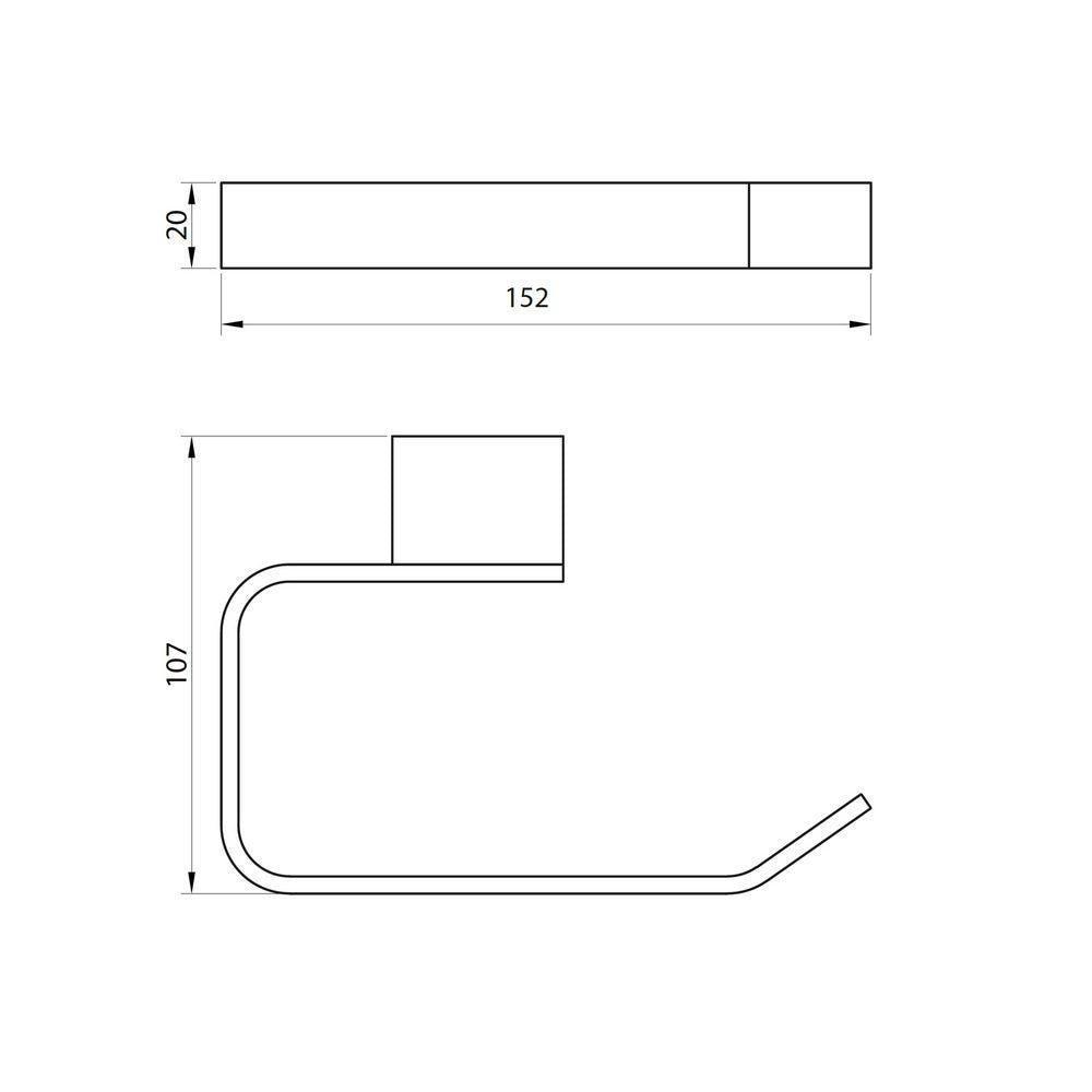 Scudo Roma Toilet Roll Holder Brushed Brass Dimensions