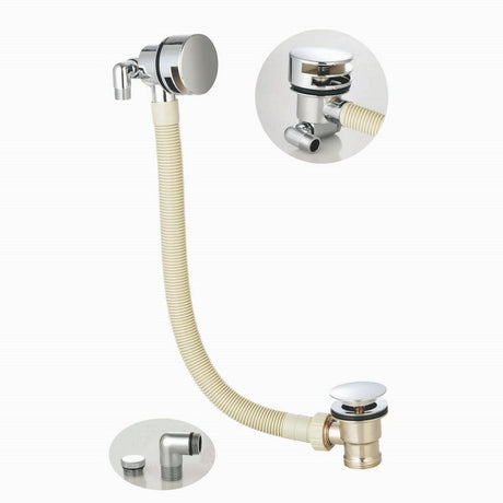 Scudo Round Chrome Bath Filler with Waste and Overflow