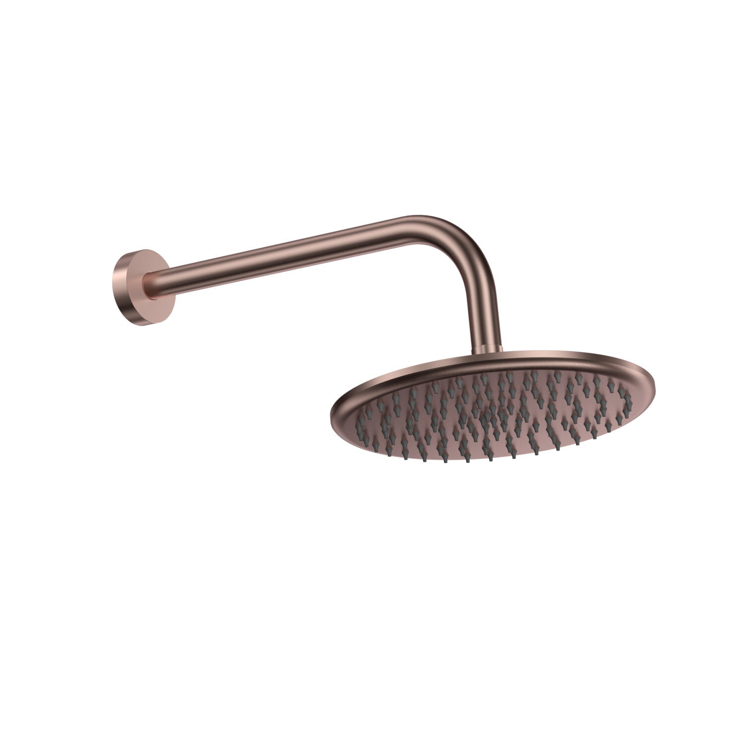 Scudo Round Shower Head and Arm in Brushed Bronze