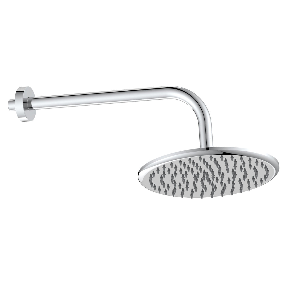 Scudo Round Shower Head and Arm in Brushed Nickel