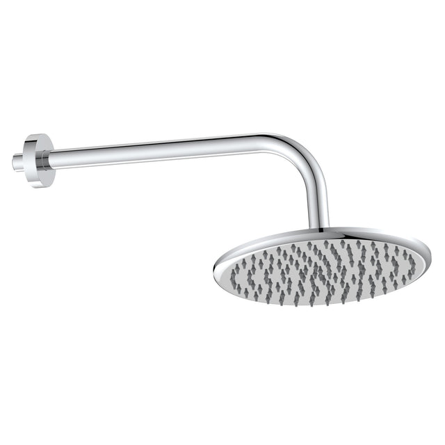 Scudo Round Shower Head and Arm in Brushed Nickel