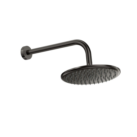 Scudo Round Shower Head and Arm in Gunmetal