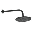 Scudo Round Shower Head and Arm in Matt Black