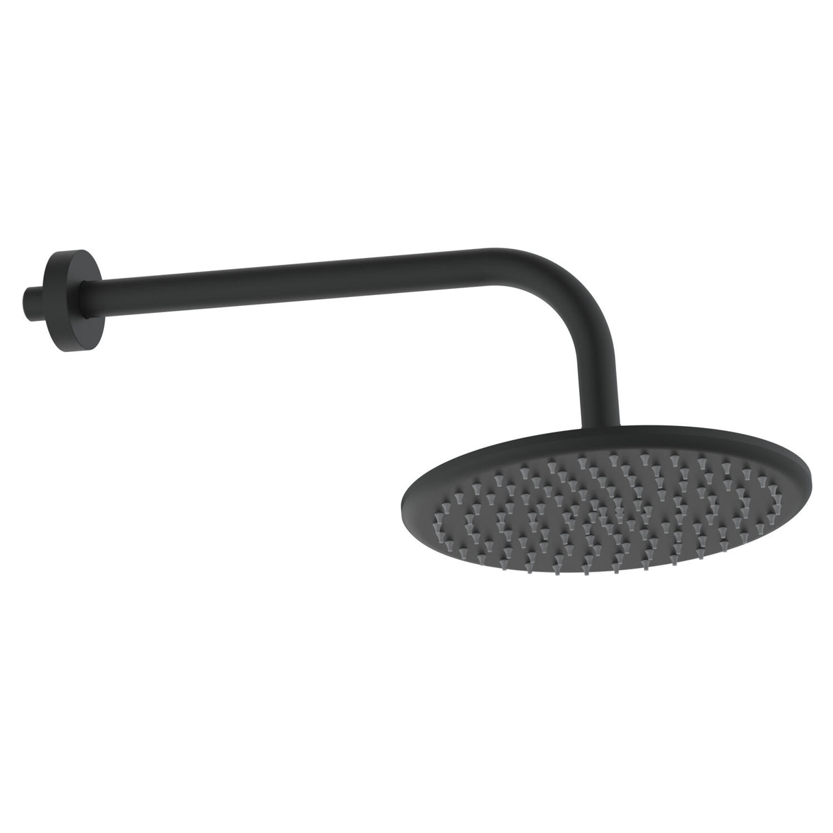 Scudo Round Shower Head and Arm in Matt Black