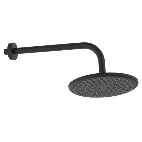 Scudo Round Shower Head and Arm in Matt Black