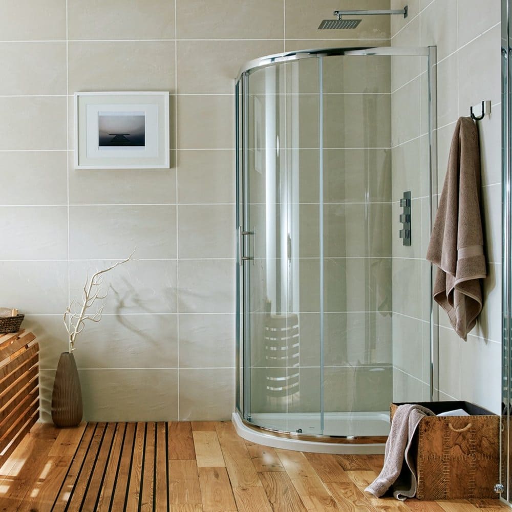 S6-GLASS008 Scudo S6 Chrome Single Door Quadrant Shower Enclosure