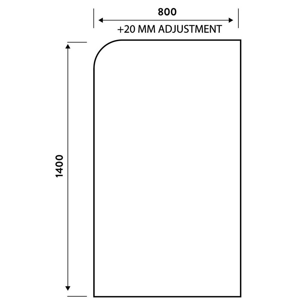BLACKSCREEN010 Scudo S6 Radius Edge 6mm Bath Screen in Black (2)