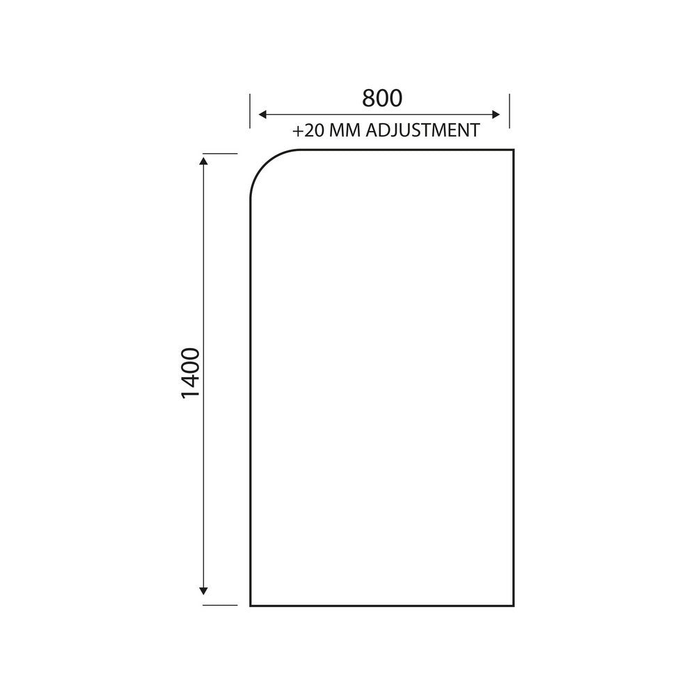 Scudo S6 Radius Edge 6mm Bath Screen in Chrome