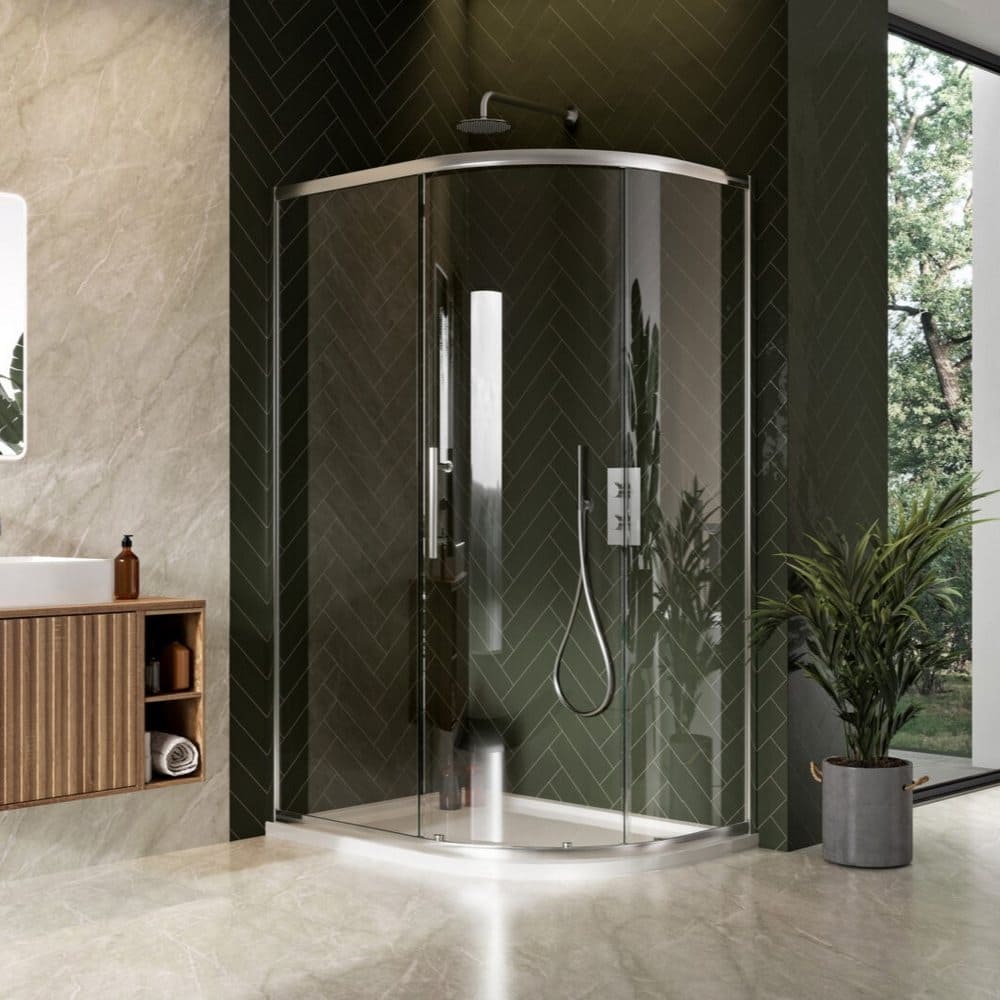 SCUD9X76SDQ Scudo S8 Chrome Single Door Offset Quadrant Shower Enclosure (1)