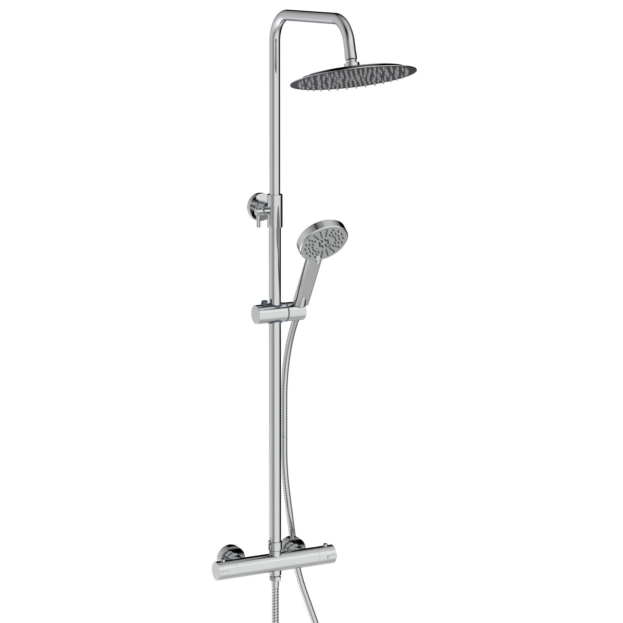 RR-ROUND-CHROME Scudo Serena Round Rigid Riser Shower in Chrome
