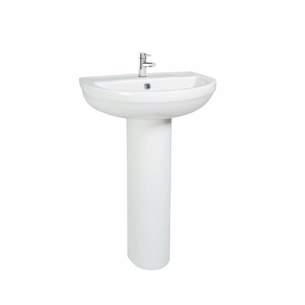 Scudo Spa 500mm One Tap Hole Basin and Pedestal