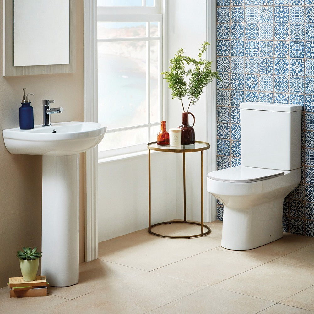 Scudo Spa Rimless Open Back Pan with Cistern and Soft Close D Shape Seat Lifestyle