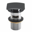 Scudo Square Matt Black Dome Slotted Sprung Basin Waste