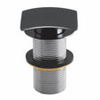Scudo Square Matt Black Dome Unslotted Sprung Basin Waste