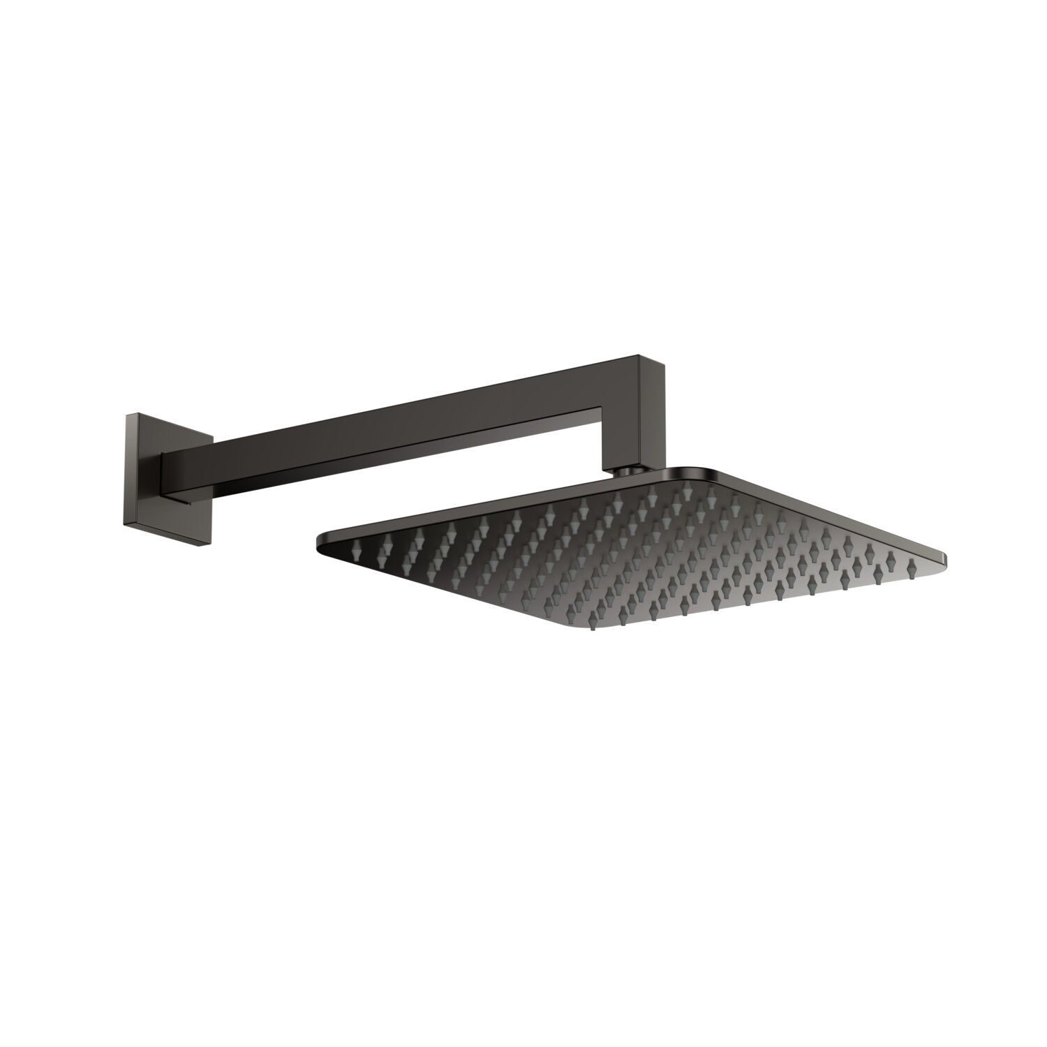 Scudo Square Shower Head and Arm in Gunmetal