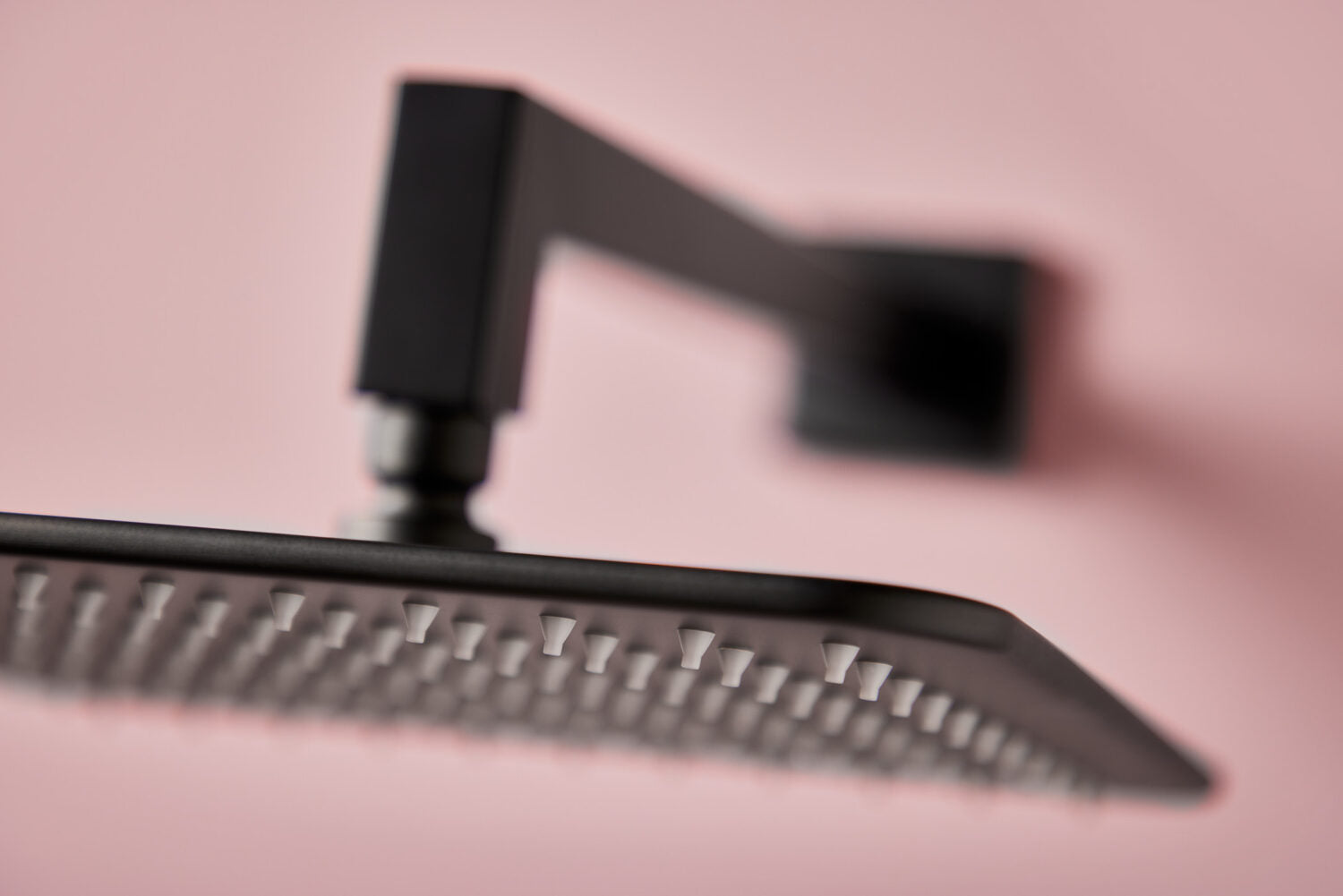 Scudo Square Shower Head and Arm in Matt Black lifestyle 1