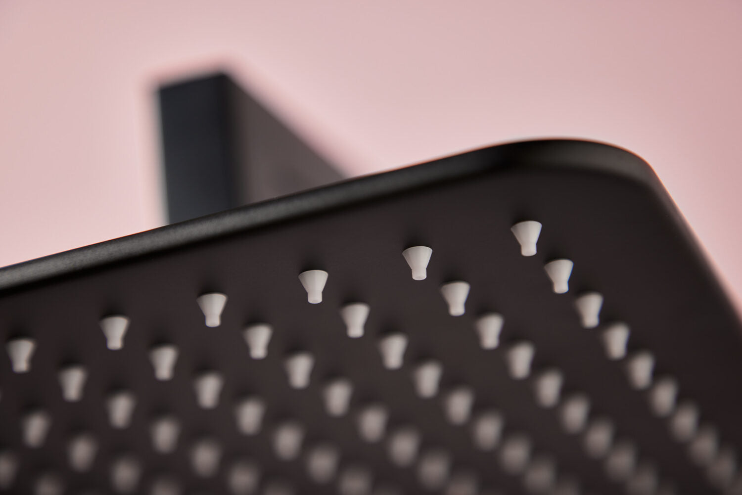 Scudo Square Shower Head and Arm in Matt Black lifestyle