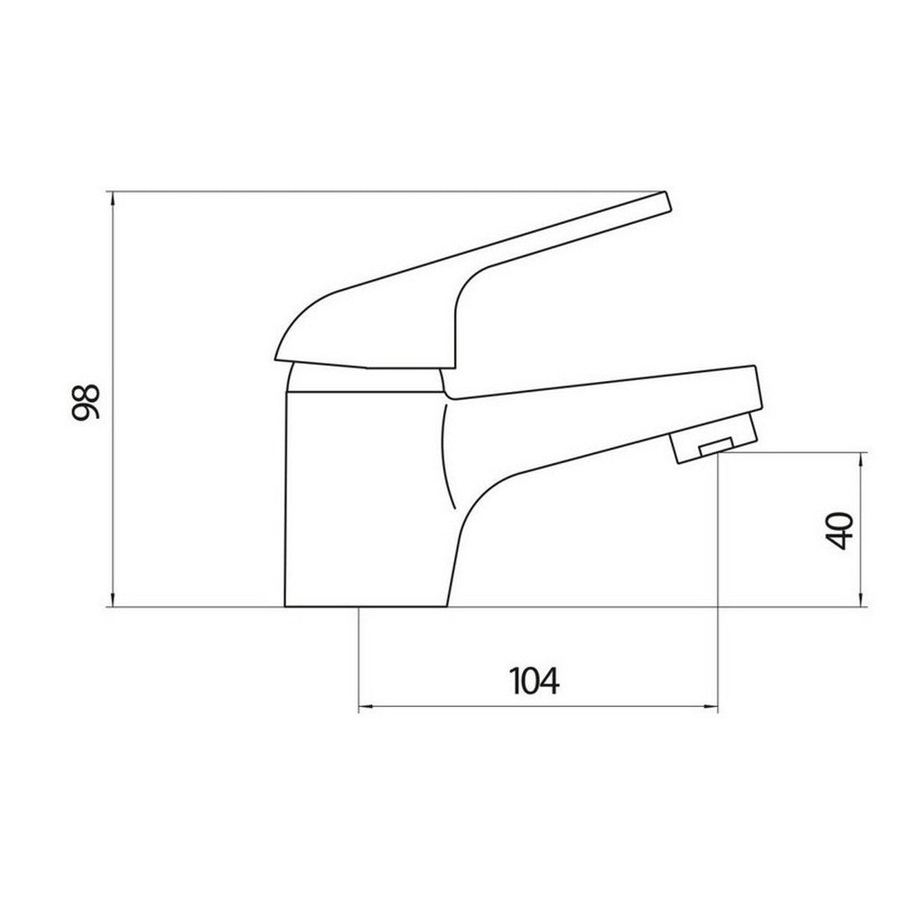 Scudo Tidy Chrome Mono Basin Mixer with Push Waste and 35mm Cartridge Dimensions