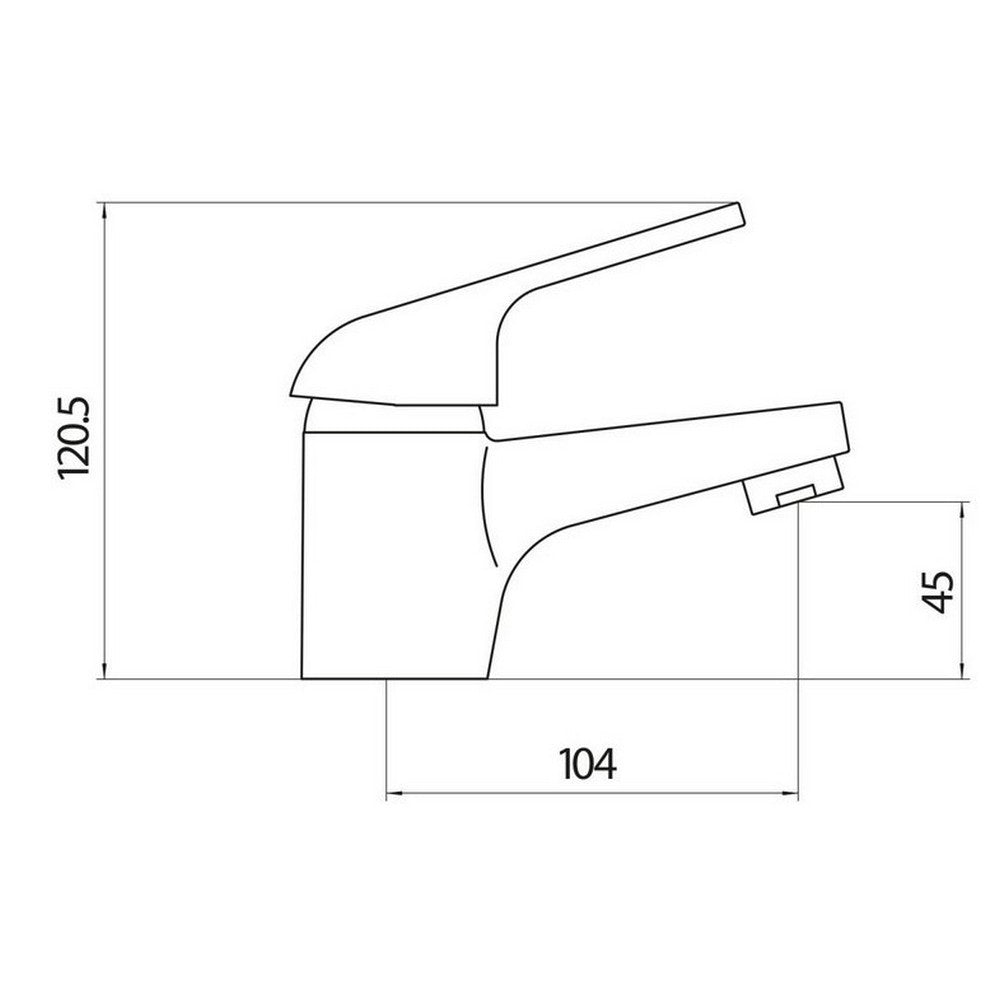 Scudo Tidy Chrome Mono Basin Mixer with Push Waste and 40mm Cartridge Dimensions