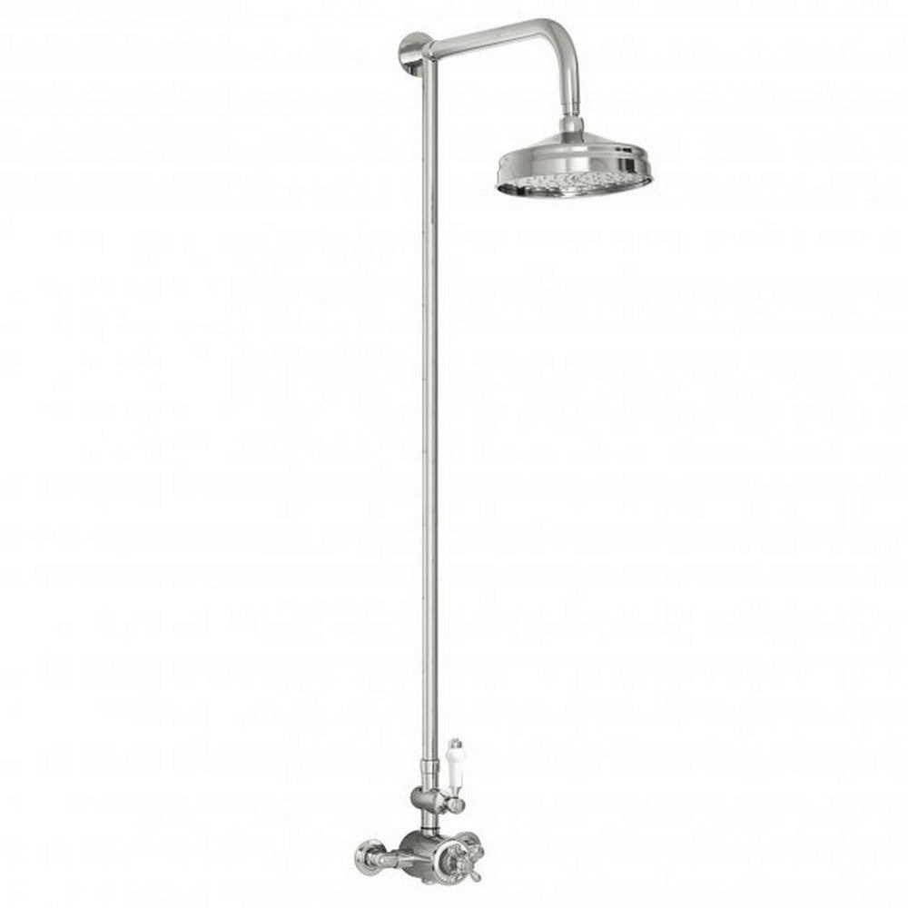 Scudo Traditional Chrome Thermostatic Exposed Valve with Fixed Head
